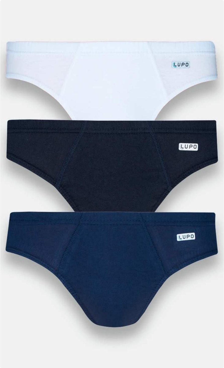 Kit 3 Cuecas Slip Adulto Algodão