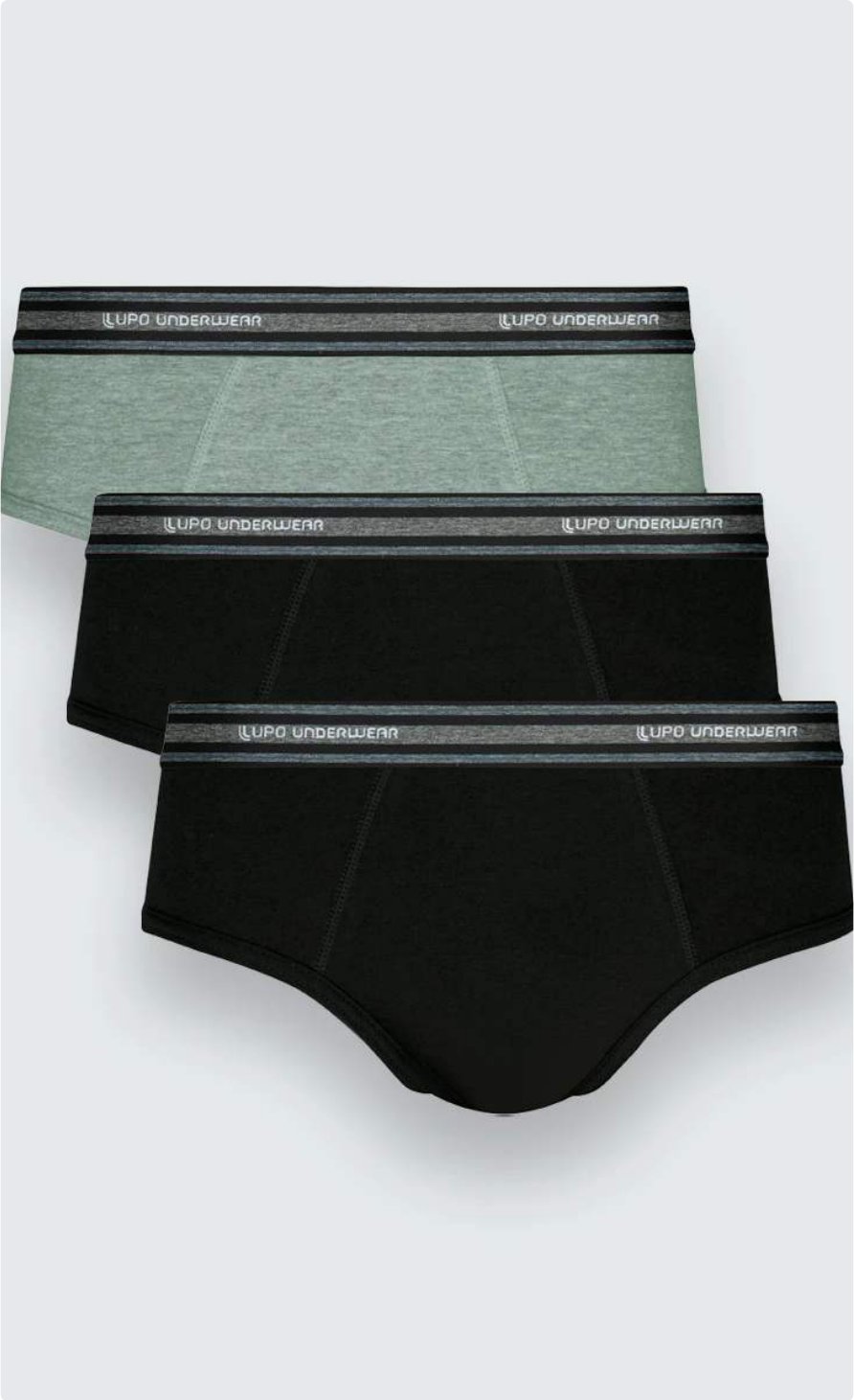Kit 3 Cuecas Slip Adulto Com Elastano