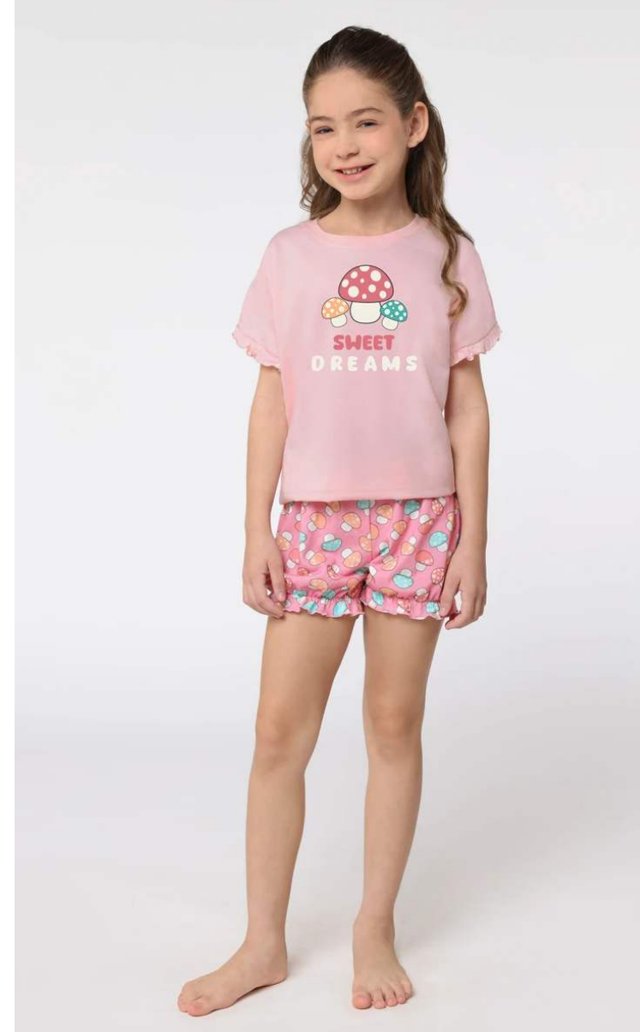 Pijama Curto KF Cogumelos