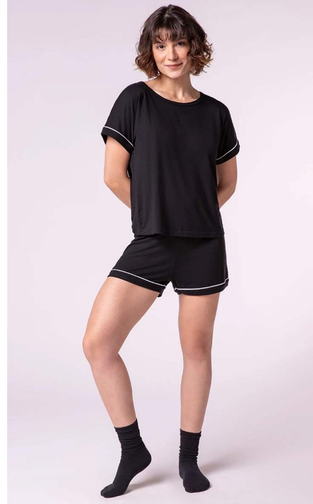 Pijama Curto Linhas Feminino Lupo