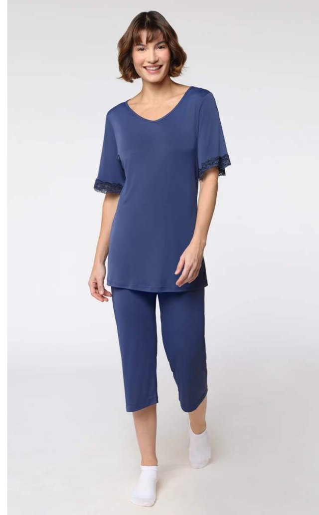 Pijama Midi com Renda Feminino Lupo