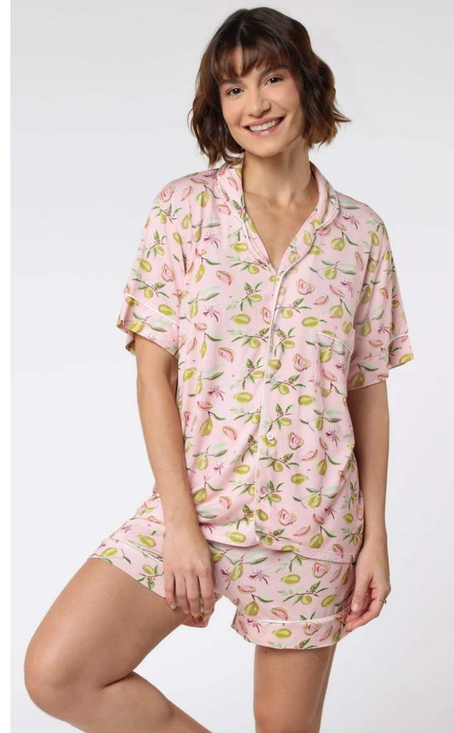Pijama Lupo AF Curto Abotoado Estampado